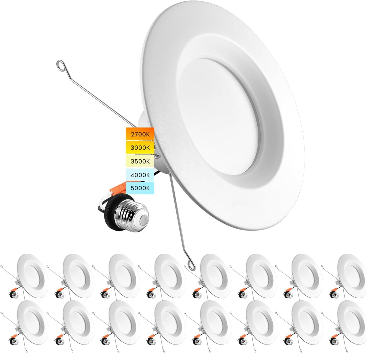 7.32'' Selectable Color Temperature Dimmable LED Retrofit Recessed Lighting Kit