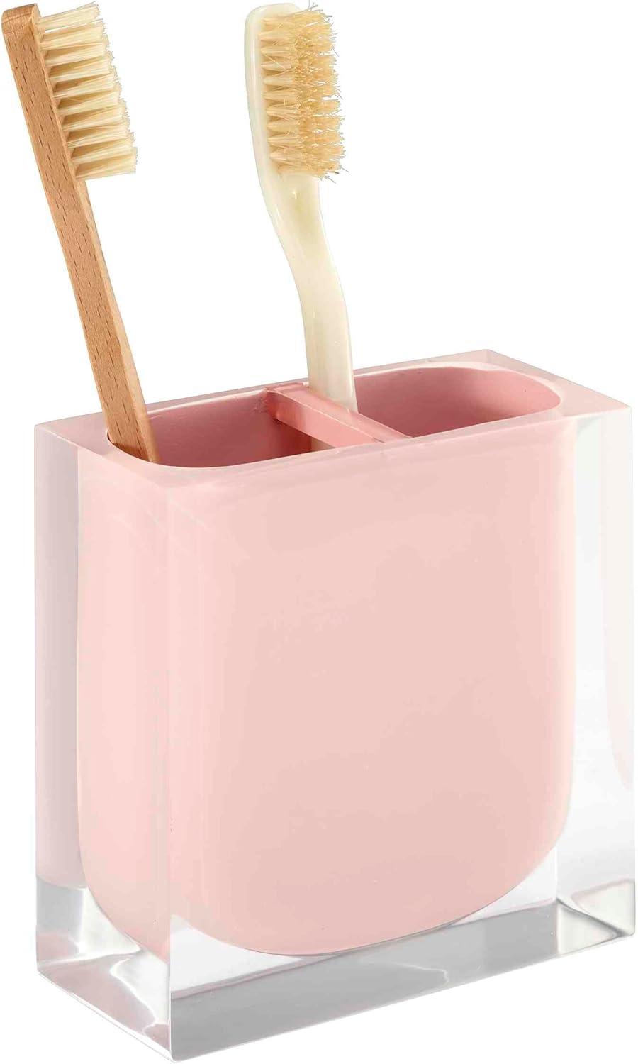 Pink Resin Modern 4-Piece Bathroom Accessory Set