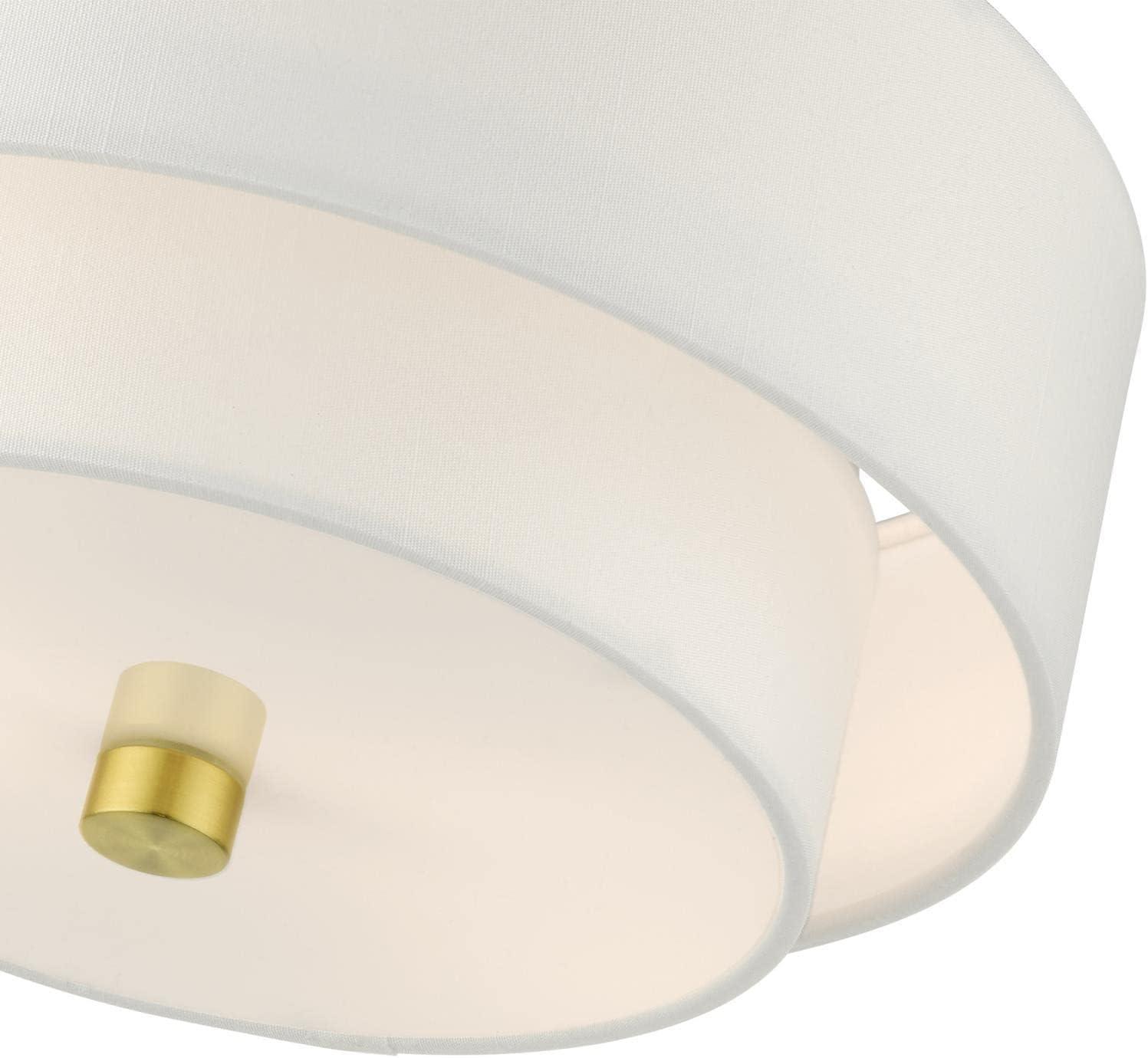 Satin Brass Glass Drum LED Indoor/Outdoor Light Fixture