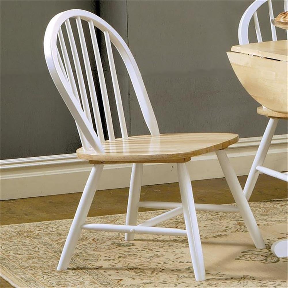 Coaster Farmhouse Windsor Wood Dining Chairs in White