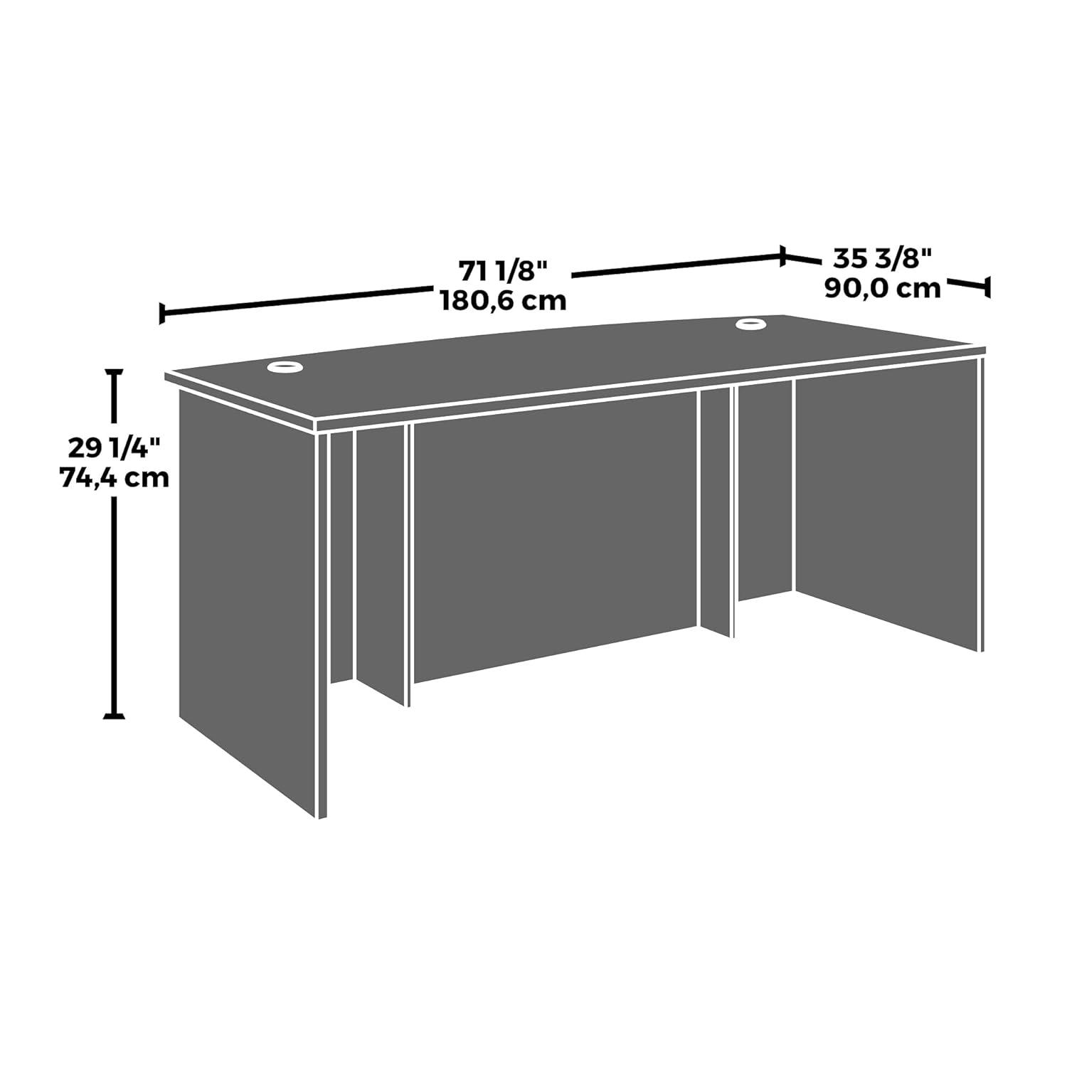 UrbanPro 72" x 36" Bowfront Executive Desk in Classic Cherry