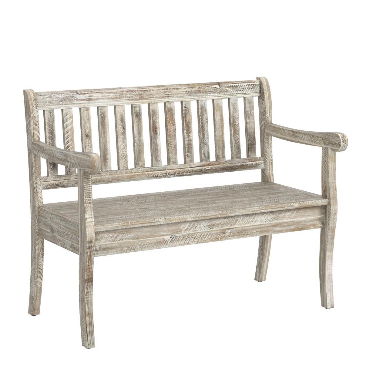 Jofran Artisan's Craft 42" Rustic Farmhouse Distressed Solid Wood Storage Bench