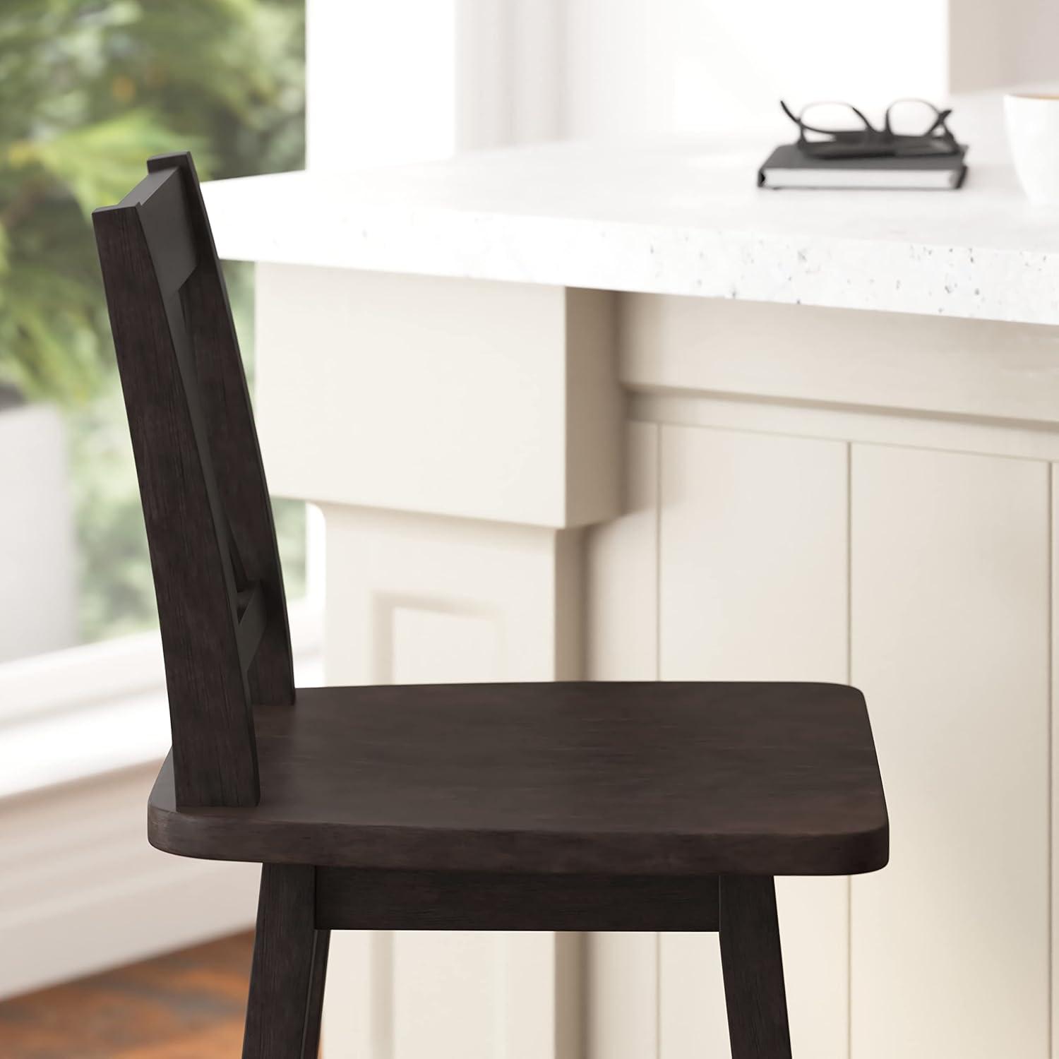 Taylor & Logan Bakersville Modern Farmhouse Wooden Swivel Bar and Counter Stool
