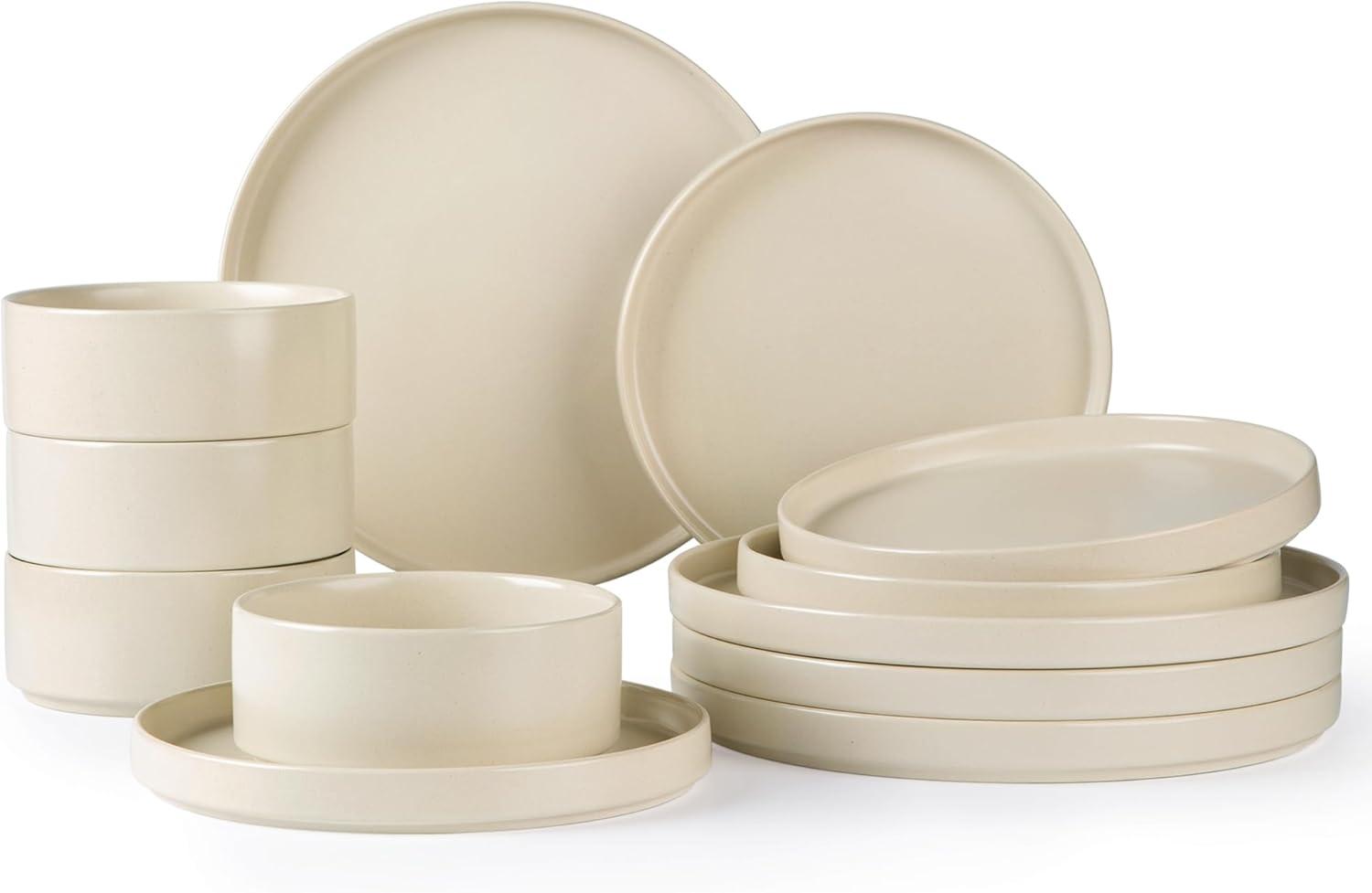 Earth & Clay Amber 12-Piece Dinnerware Set Stoneware