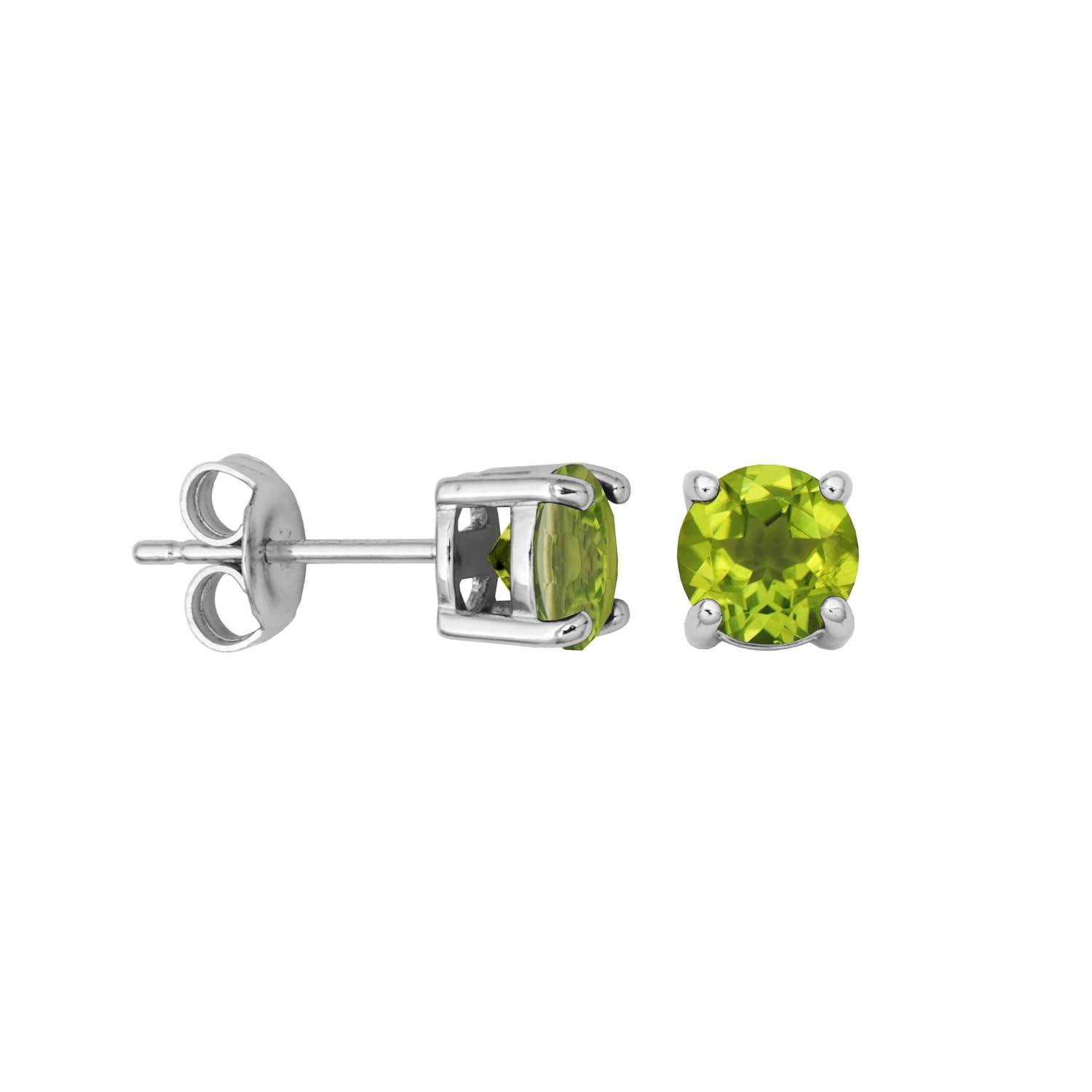 Amazon Essentials Sterling Silver Round Birthstone Stud Earrings (previously Amazon Collection)