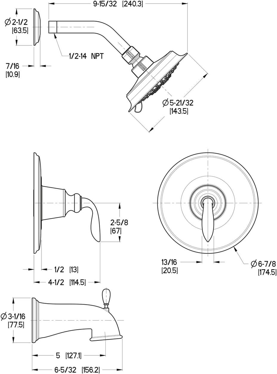 Tuscan Bronze Wall-Mounted Single Handle Shower Valve