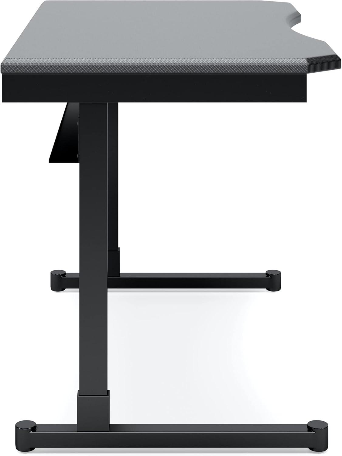 Black and Red Adjustable Height Desk with USB Port