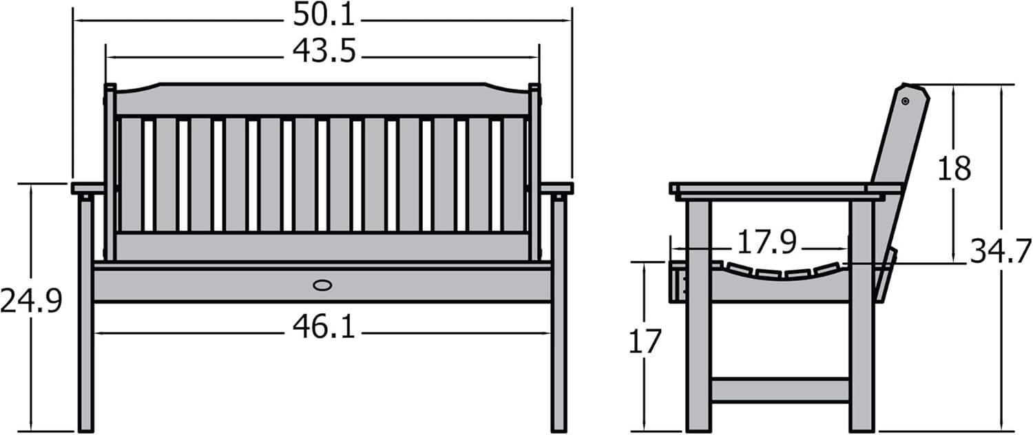 Elegant Lehigh 4ft White Poly Lumber Garden Bench