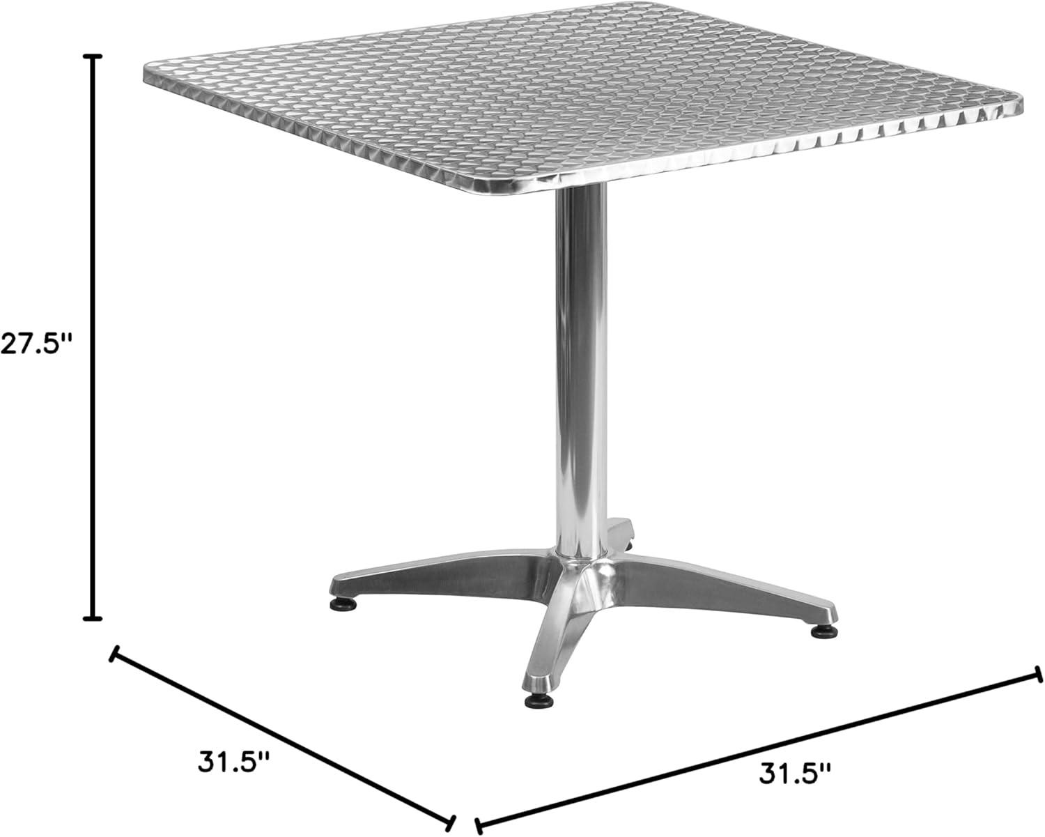 Flash Furniture 27.5'' Square Aluminum Indoor-Outdoor Table Set with 4 Rattan Chairs