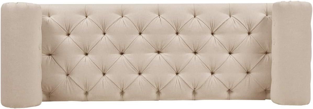 Lewis Bolster Arm Entryway Polyester Cream Bench