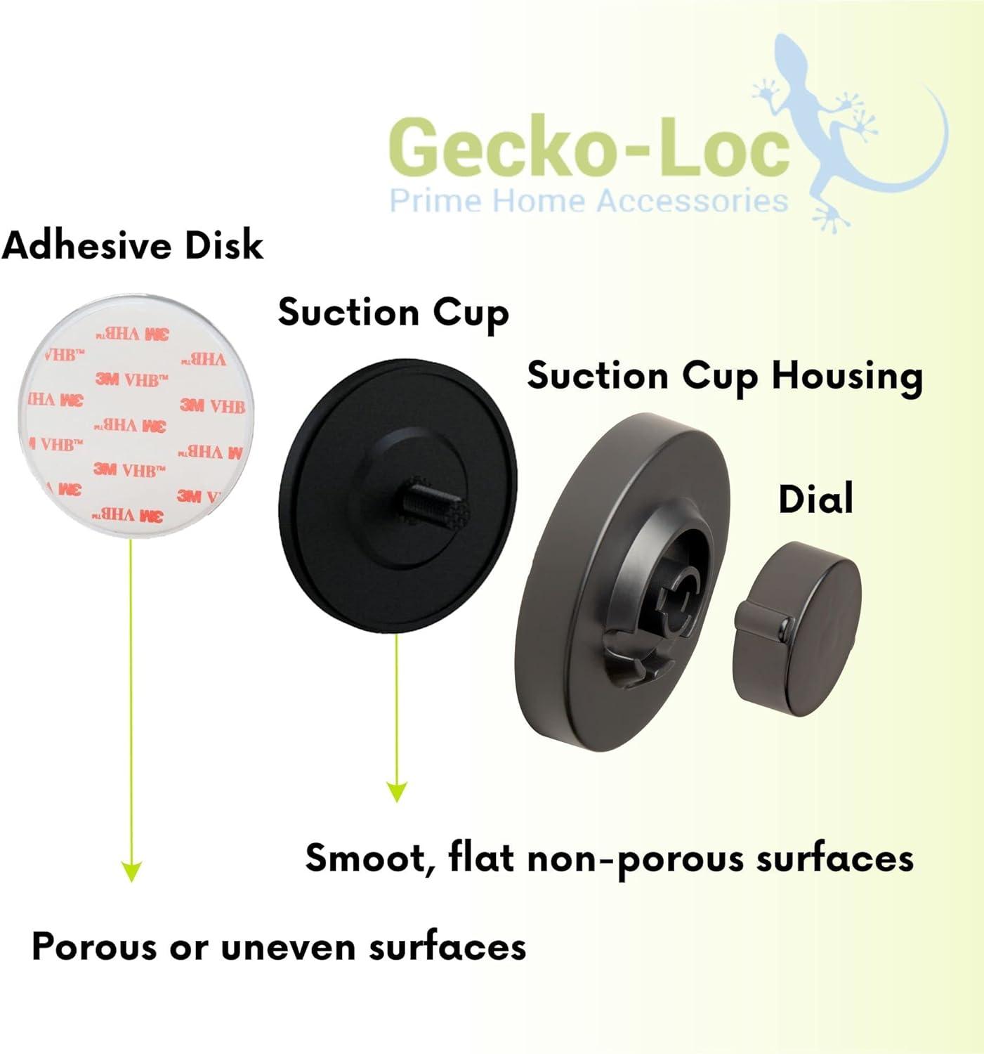 Gecko-Loc Matte Black Stainless Steel Shower Caddy with Suction Mount
