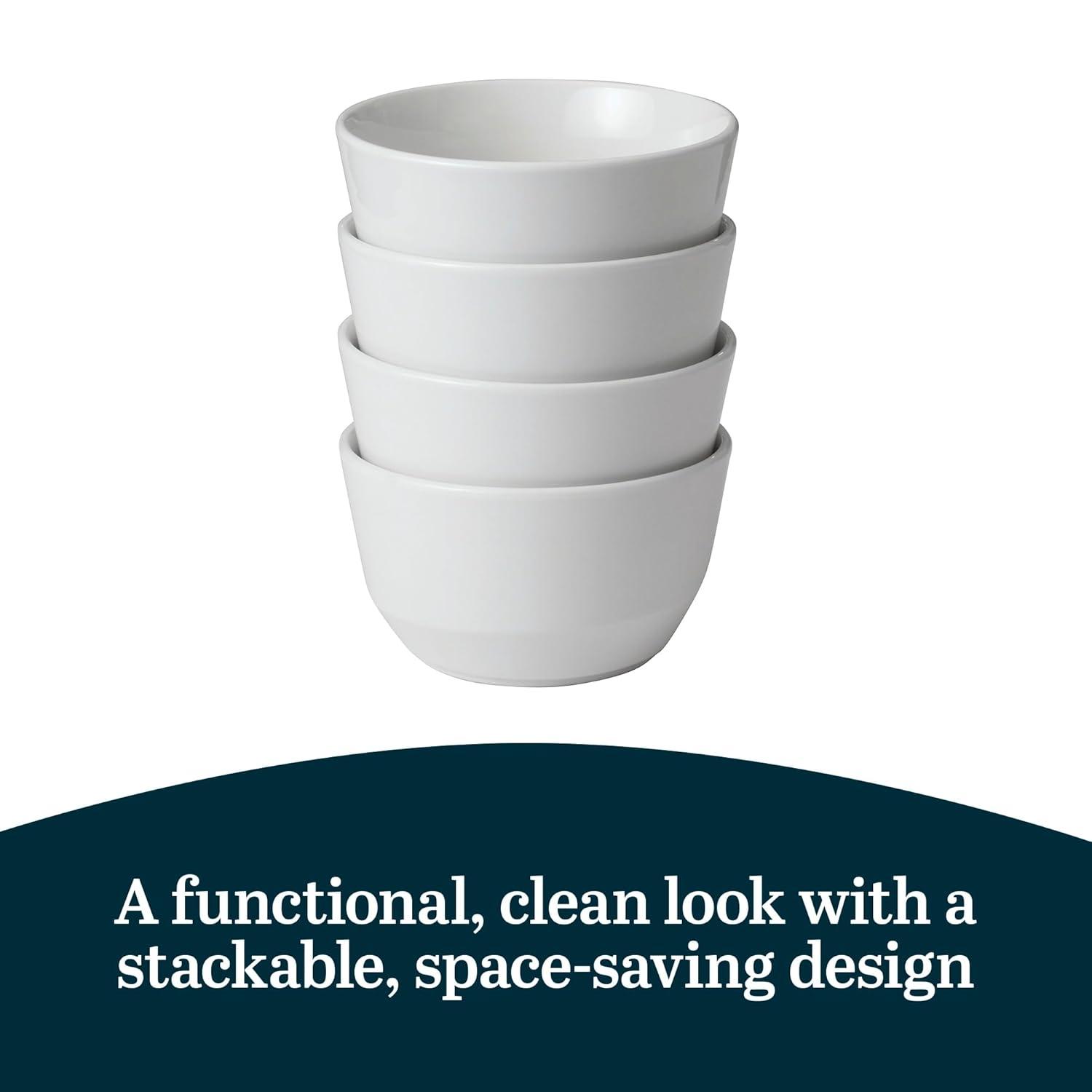 Austin Libbey 28-Ounce Porcelain Soup Salad Bowl, Set Of 4