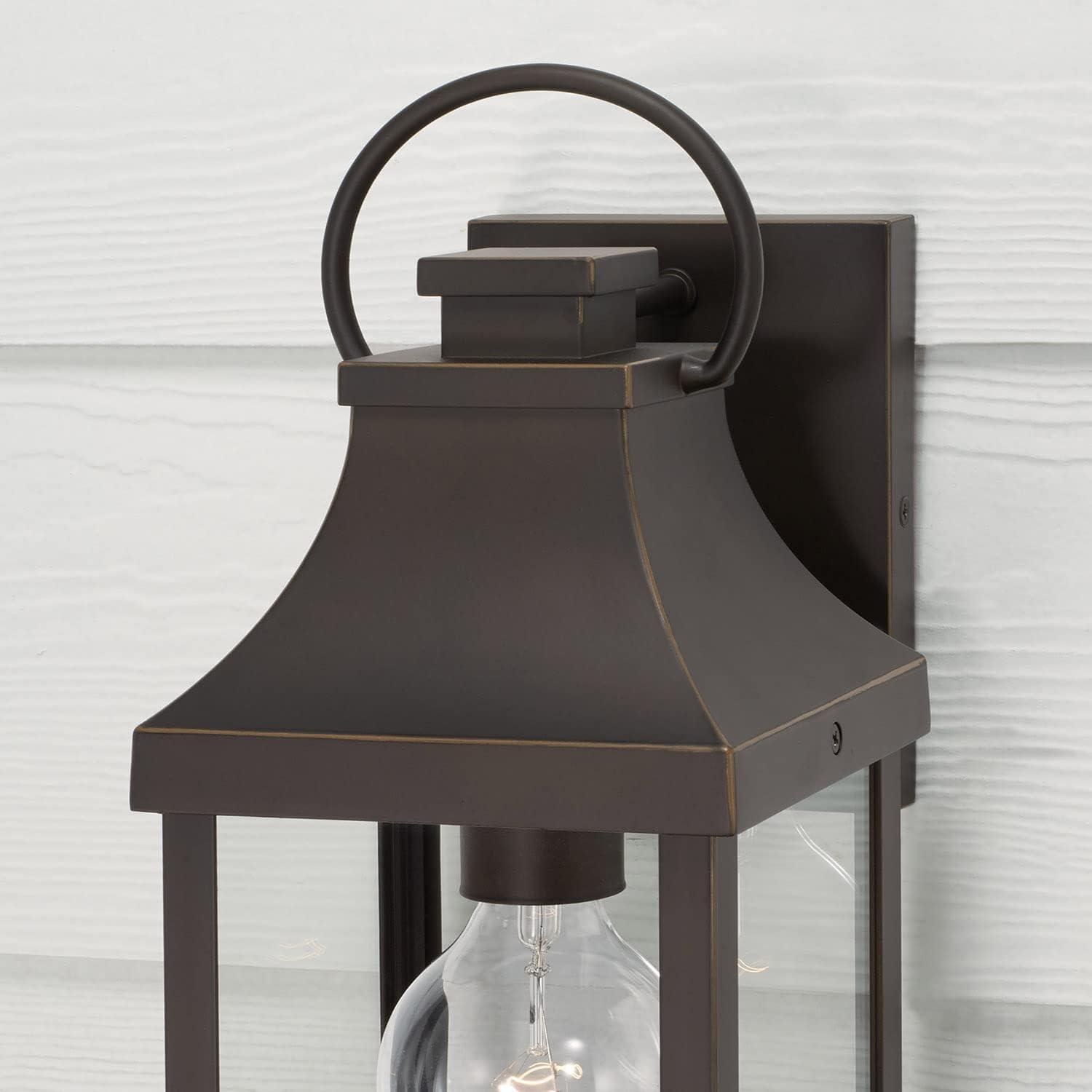 Bradford 17" High Oiled Bronze Outdoor Wall Lantern with Clear Glass