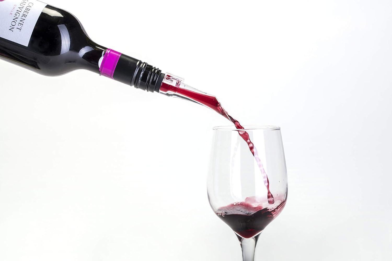 Compact Black Dual Chamber Wine Aerator with Lid