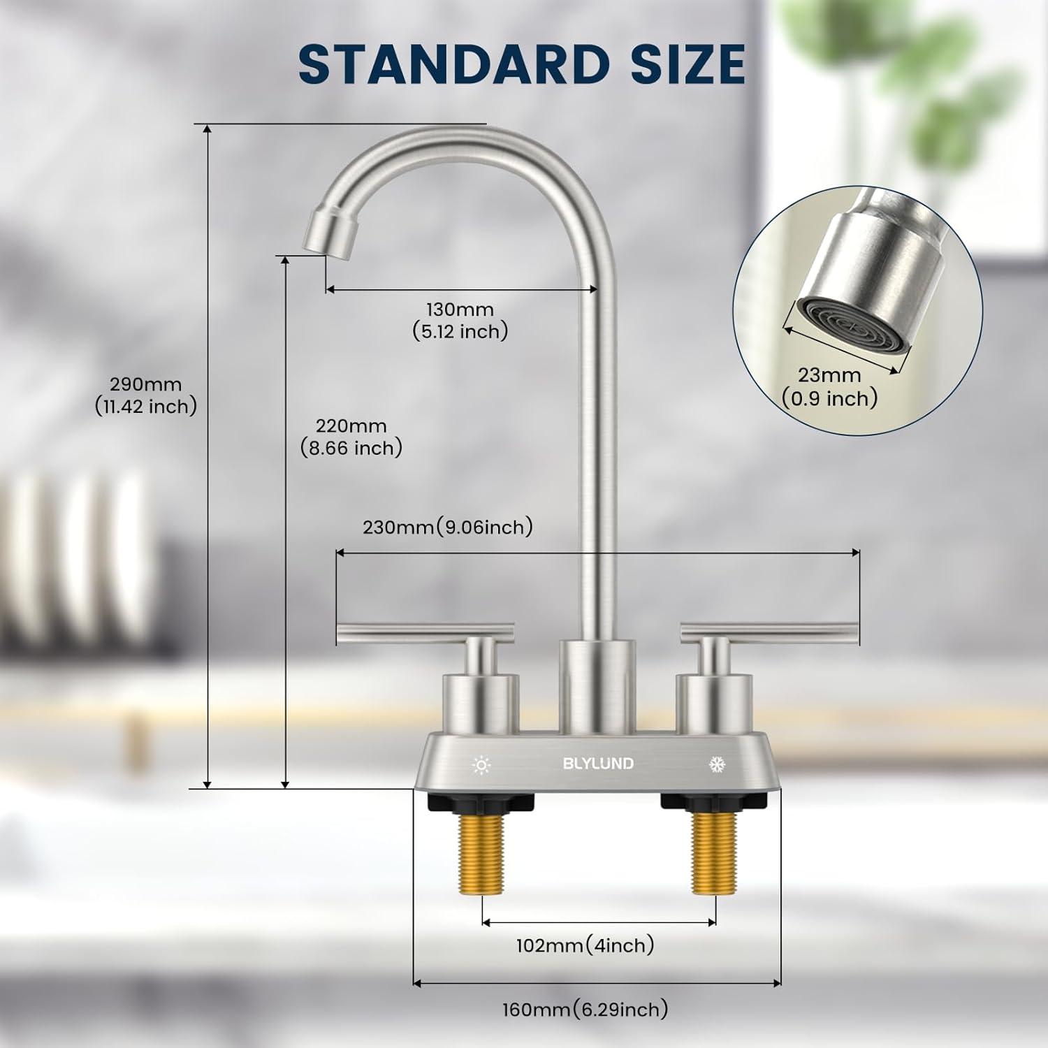Brushed Nickel Kitchen Sink Faucet with Pull Down Sprayer Single Handle Single Hole Mixer Tap