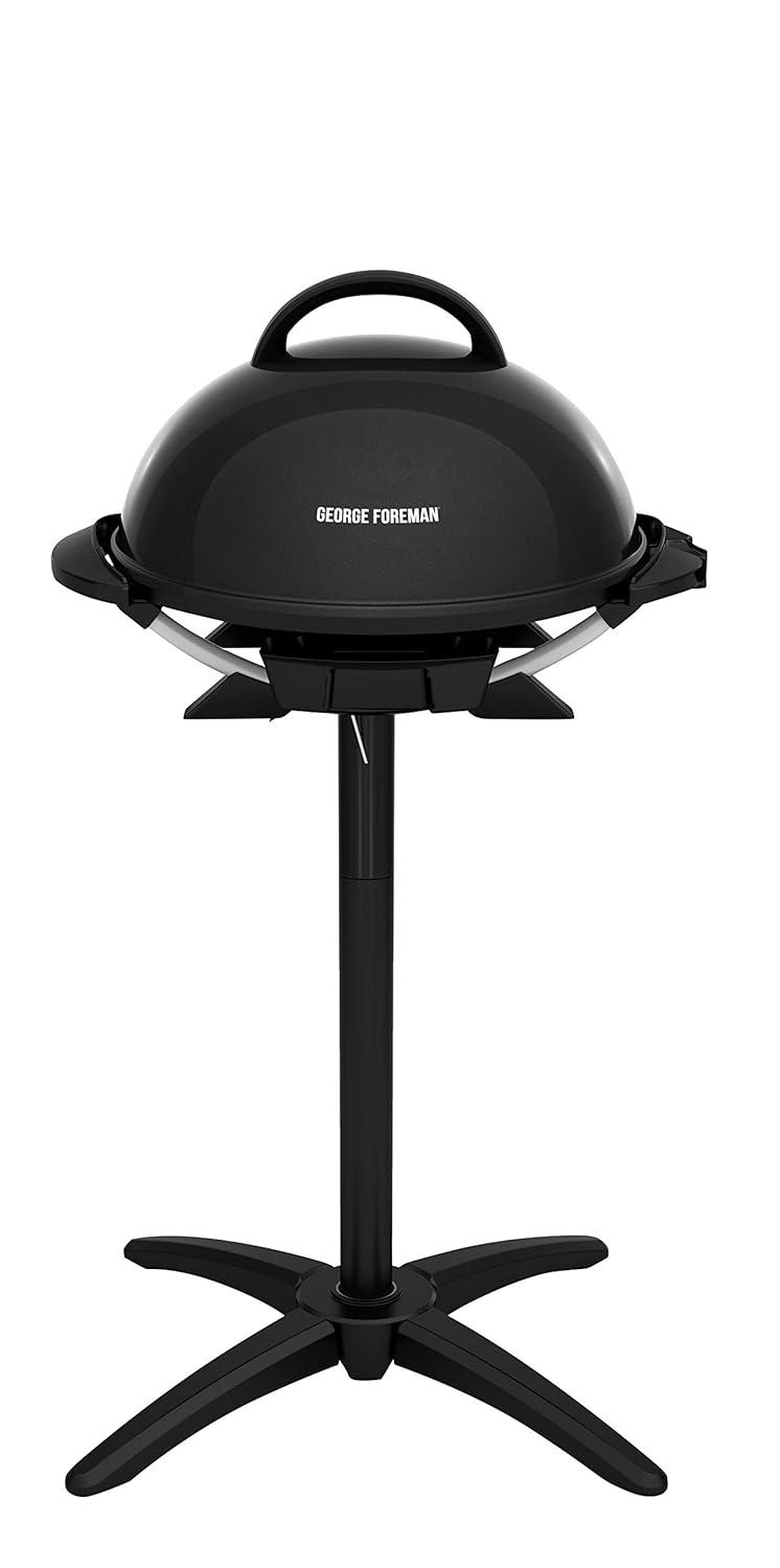 George Foreman George Foreman Indoor/Outdoor Electric Patio Grill, Apartment Approved, 15-Serving, Removable Stand, Black