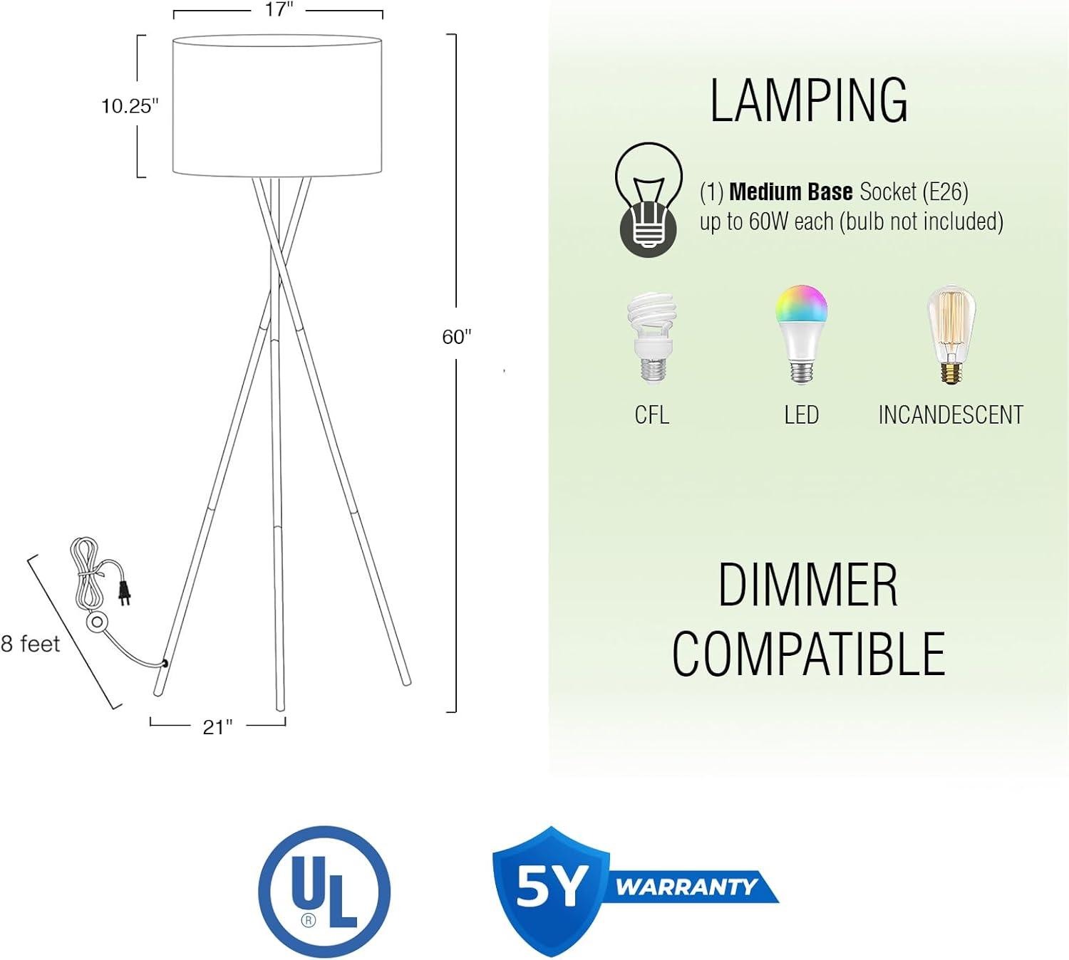 Maelah 60'' Tripod Floor Lamp