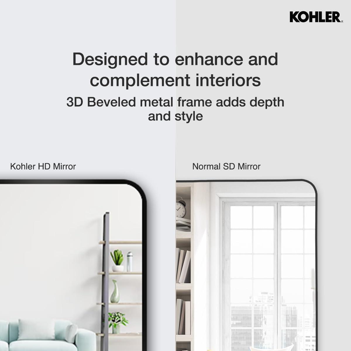 KOHLER Essential Rectangular Wall Mirror, Bathroom / Vanity Mirror with Frame