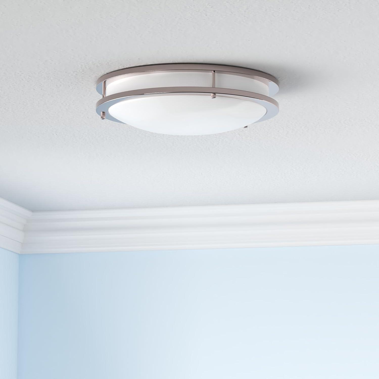 Luxrite 16 Inch LED Flush Mount Ceiling Light, Color Temperature Selectable 2700K / 3000K / 3500K / 4000K / 5000K