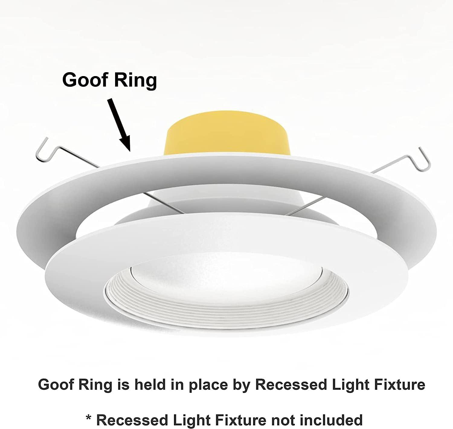 6 Pack Matte White Circular Goof Trim Ring for Recessed Lighting