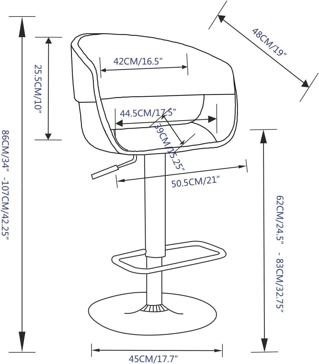 White Faux Leather Adjustable Swivel Bar Stool with Wood Accents