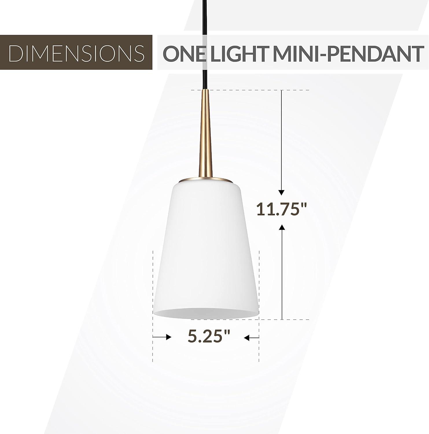 Driscoll Satin Bronze Mini-Pendant with Cased Opal Etched Glass Shade
