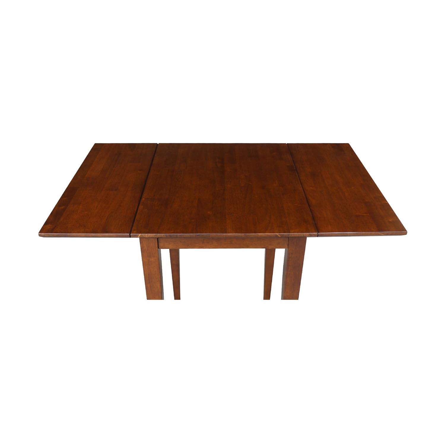 Tate Drop Dining Table White/Natural - International Concepts: Hardwood, Dual 9-inch Leaves, Seats 4