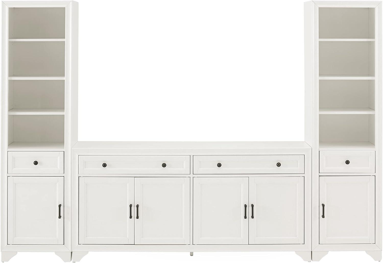 3pc Tara Sideboard and Bookcase Set Distressed - Crosley