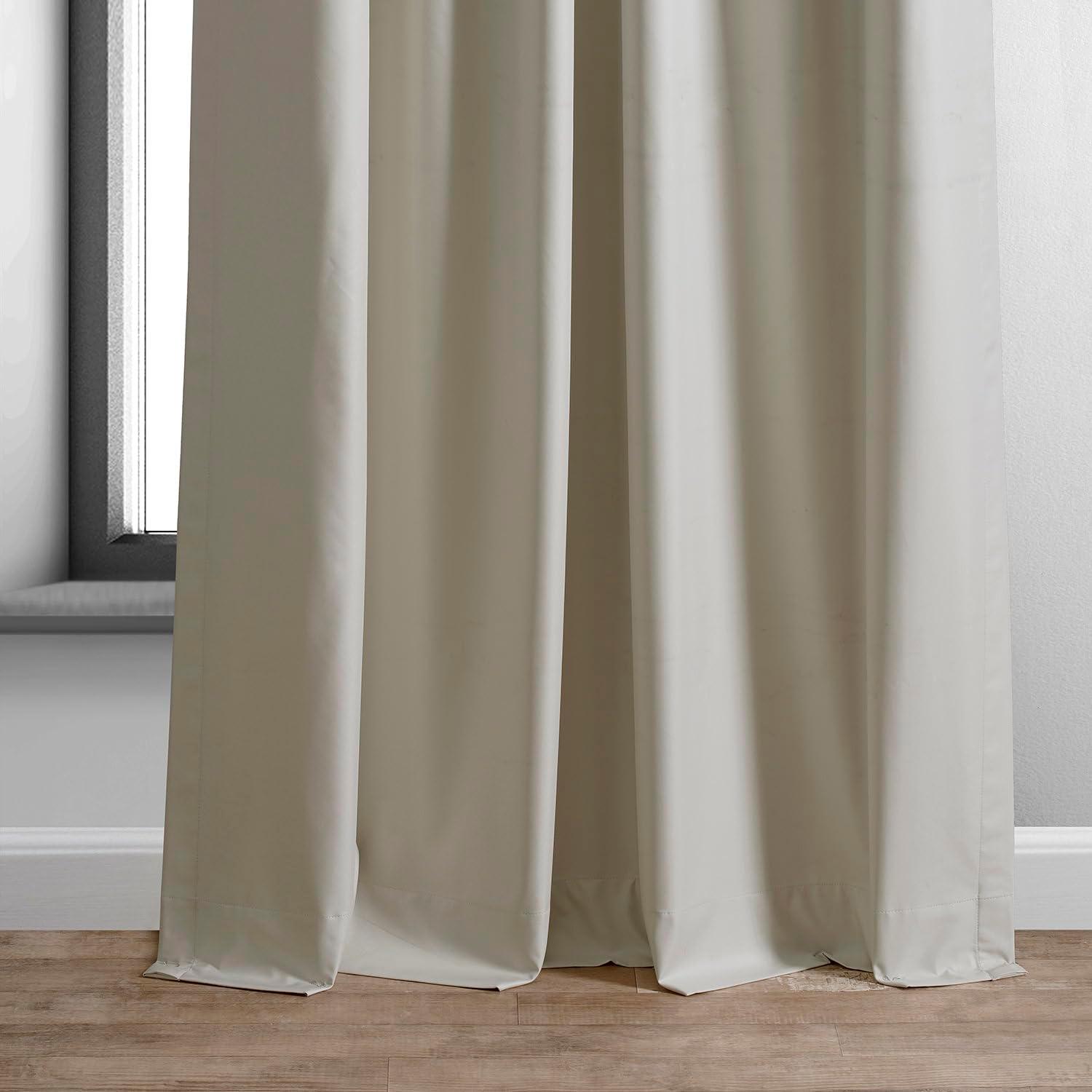 HPD Half Price Drapes Essential Solid Blackout Curtains for Bedroom 96 Inches Long (1 Panel) Thermal Insulated Blackout Curtains for Living Room Rod Pocket Window Curtains, 50W x 96L, Dark Ivory