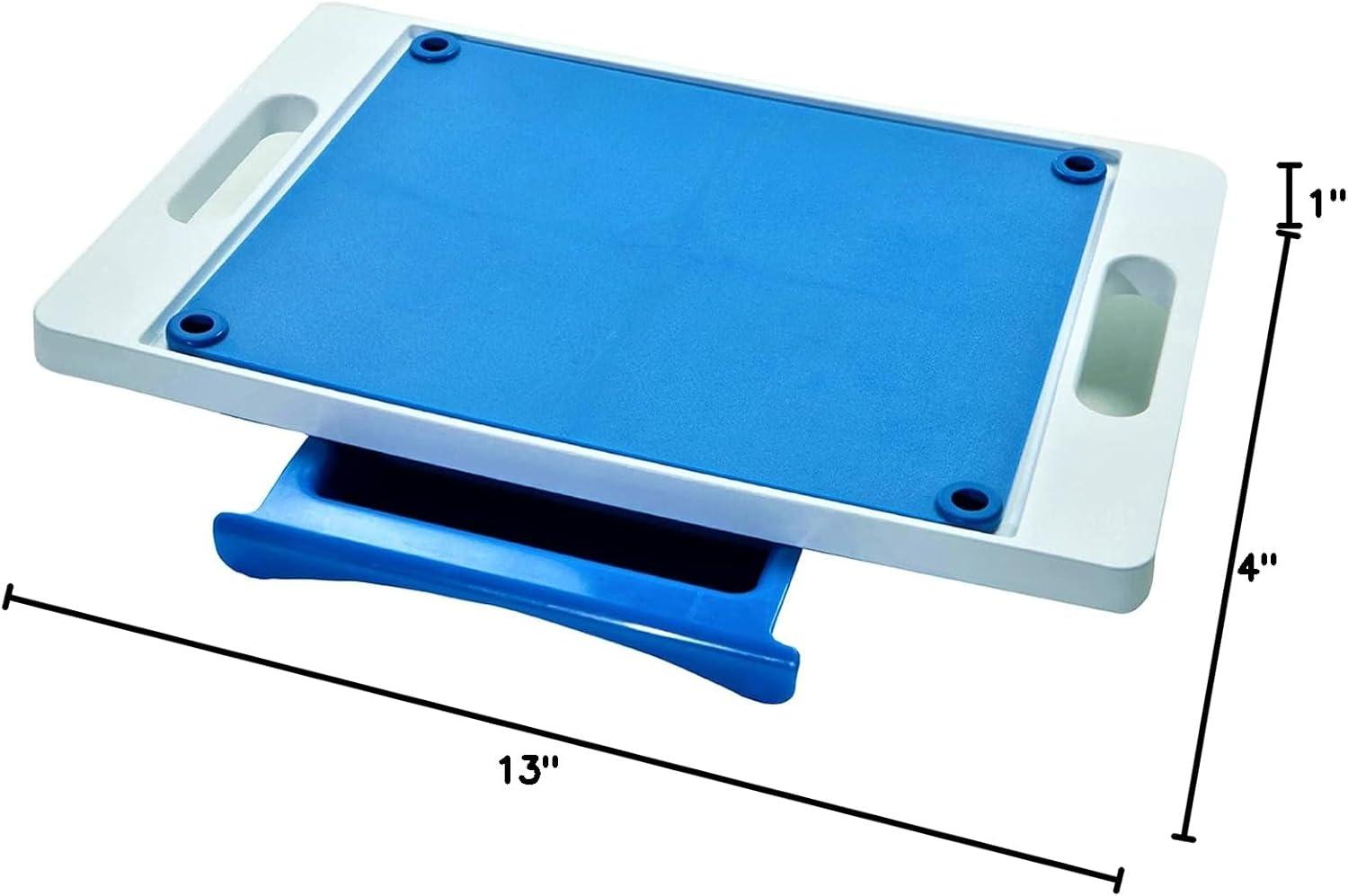 Blue Polyethylene 20" x 12" Cutting Board with Drip Tray