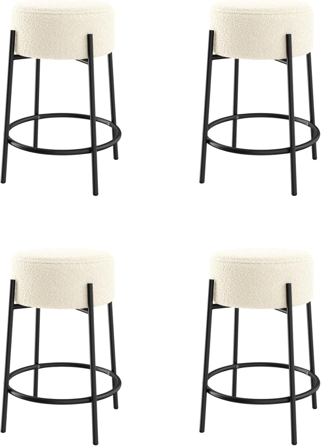 Nathan James Upholstered Counter Stool with Metal Frame