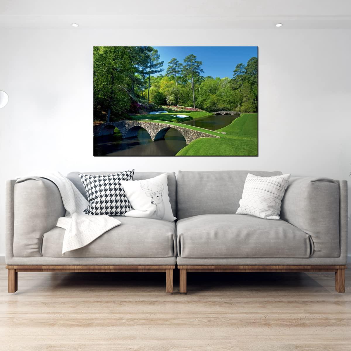 SYDposter Large Gym Men Cave Decor Golf Club Sport Landscape Artwork Canvas Painting for Bedroom Wall Art Augusta National Golf Course Home Decor Poster Print Unframed 24x36in