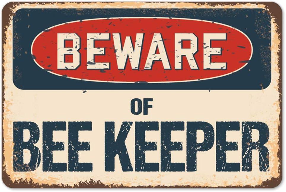 Beware of Bee Keeper 12" x 18" Rustic Aluminum Sign