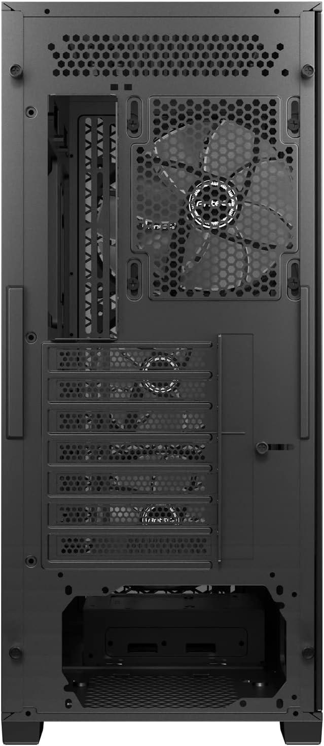 Black Mid-Tower ATX Gaming Case with Tempered Glass and ARGB Fans