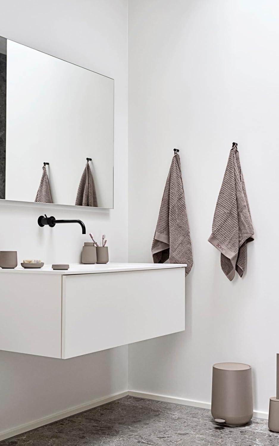 Taupe 3-Liter Plastic Pedal Waste Bin for Bathrooms