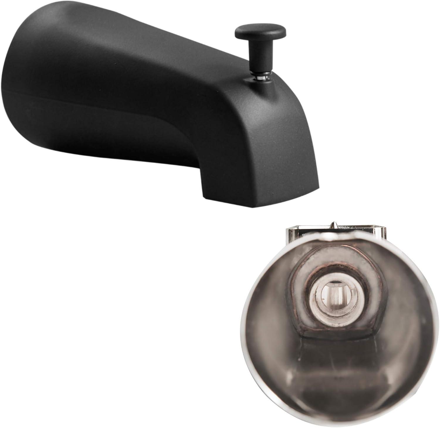 Matte Black Wall Mounted Tub Spout with Diverter