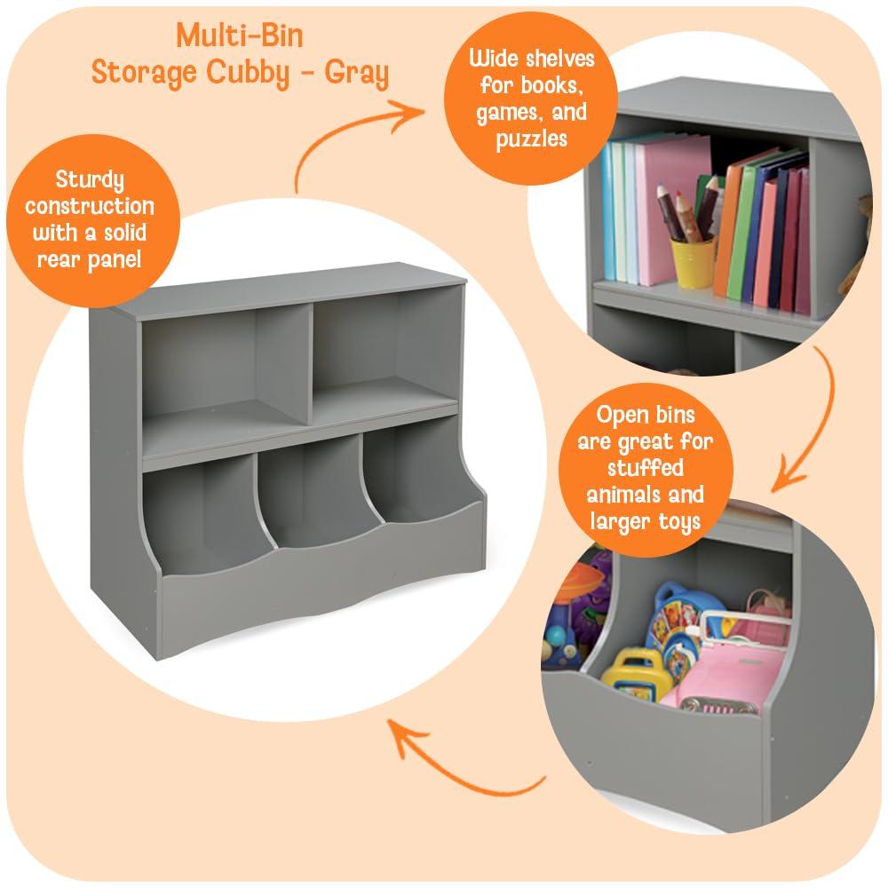 Badger Basket Multi-Bin Storage Cubby - Gray