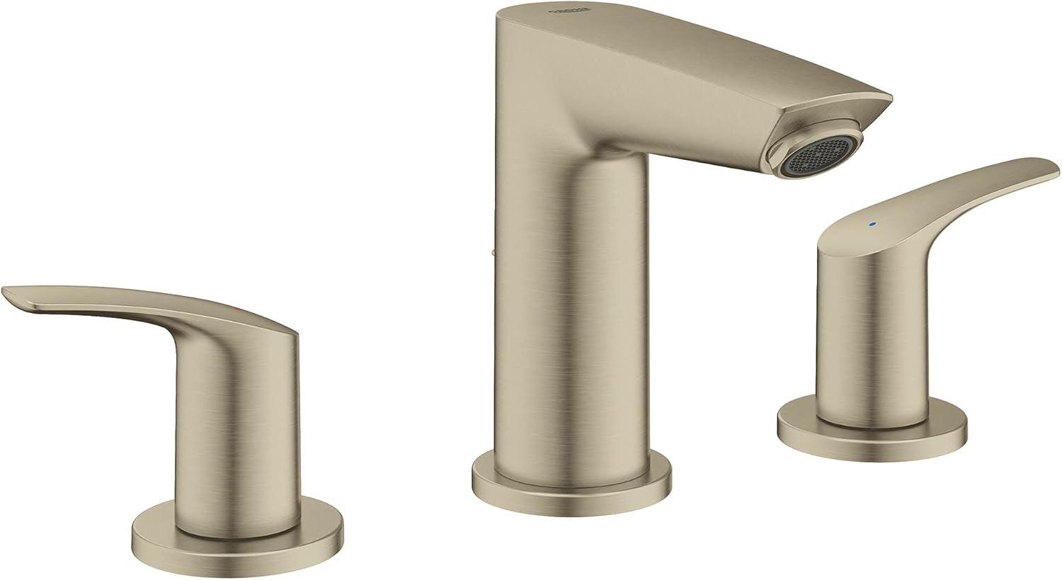 Eurosmart Brushed Nickel 8" Widespread 2-Handle Bathroom Faucet