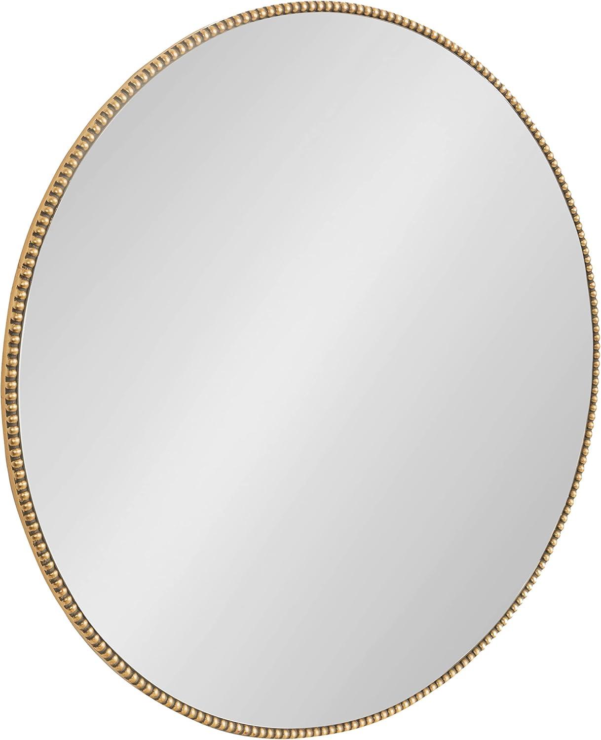 Gwendolyn Round Beaded Accent Wall Mirror Gold - Kate and Laurel