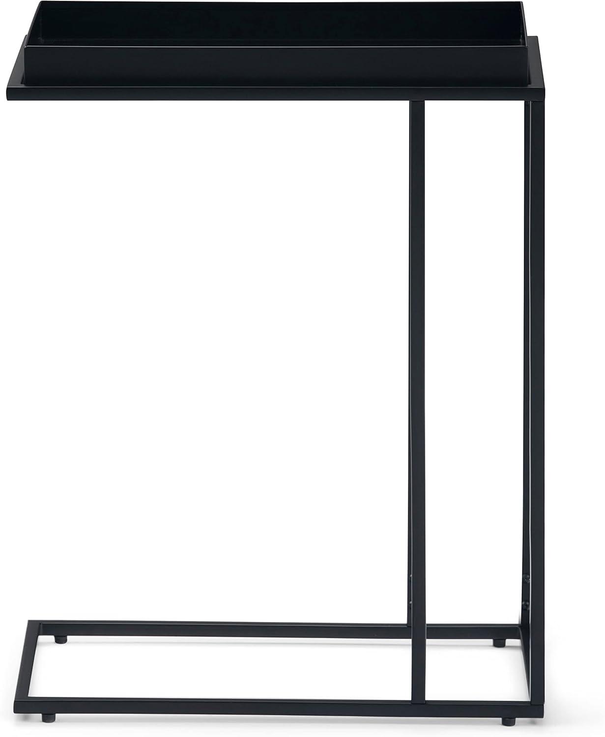 Simpli Home Garner 18"W Metal Mid-Century Modern C Side Table with Removable Tray Top
