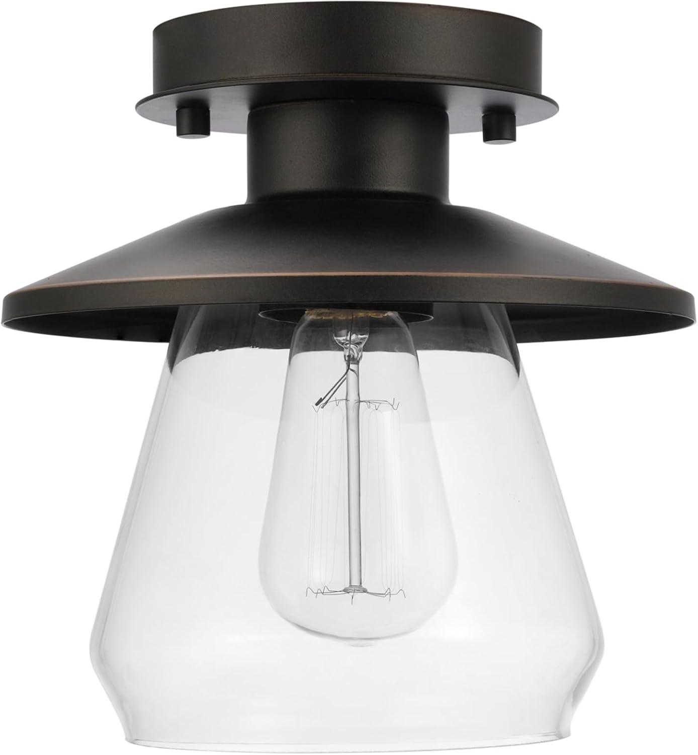 Globe Electric Nate 8.14 in. H X 8 in. W X 8 in. L Oil Rubbed Bronze Ceiling Light