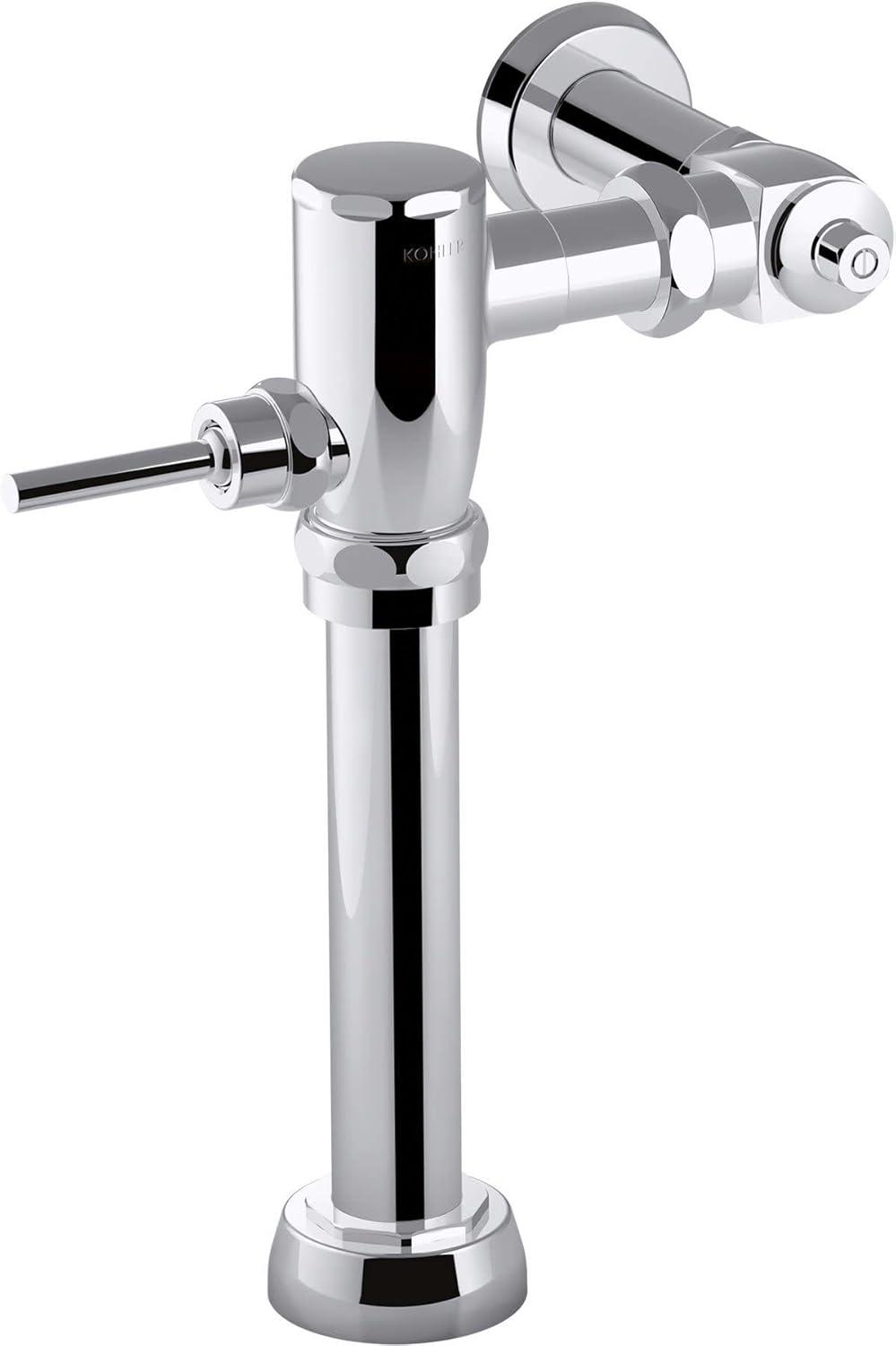 Polished Chrome Brass Manual Flushometer Valve for Toilets