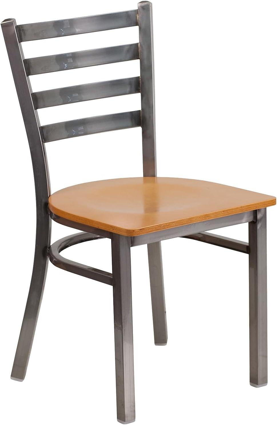 Flash Furniture Kendall Clear Coated Ladder Back Metal Restaurant Chair