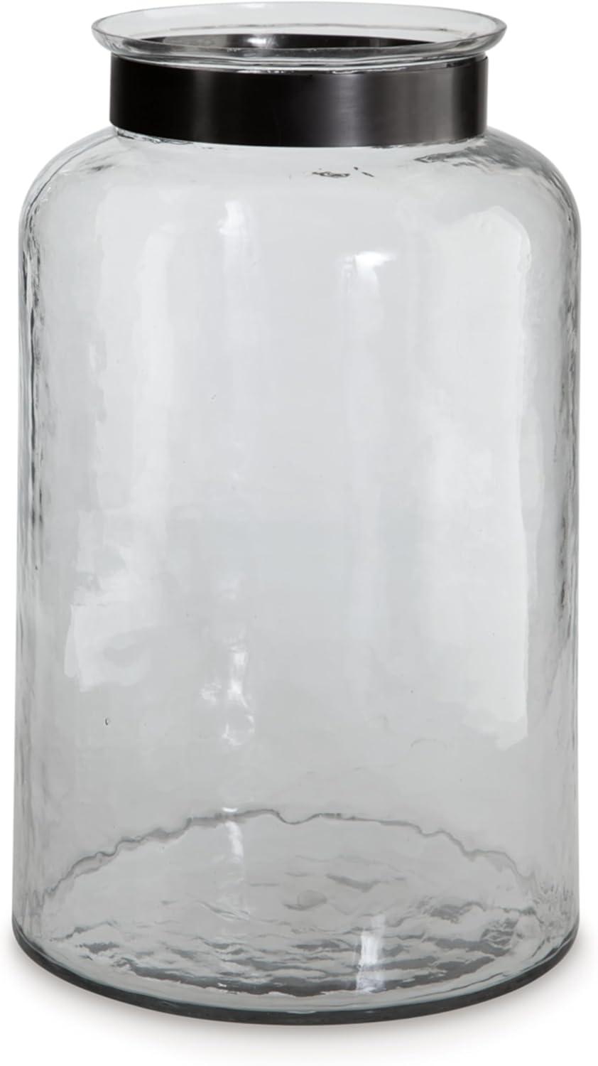 Signature Design by Ashley Casual Lukasvale Vase  Clear/Pewter Finish