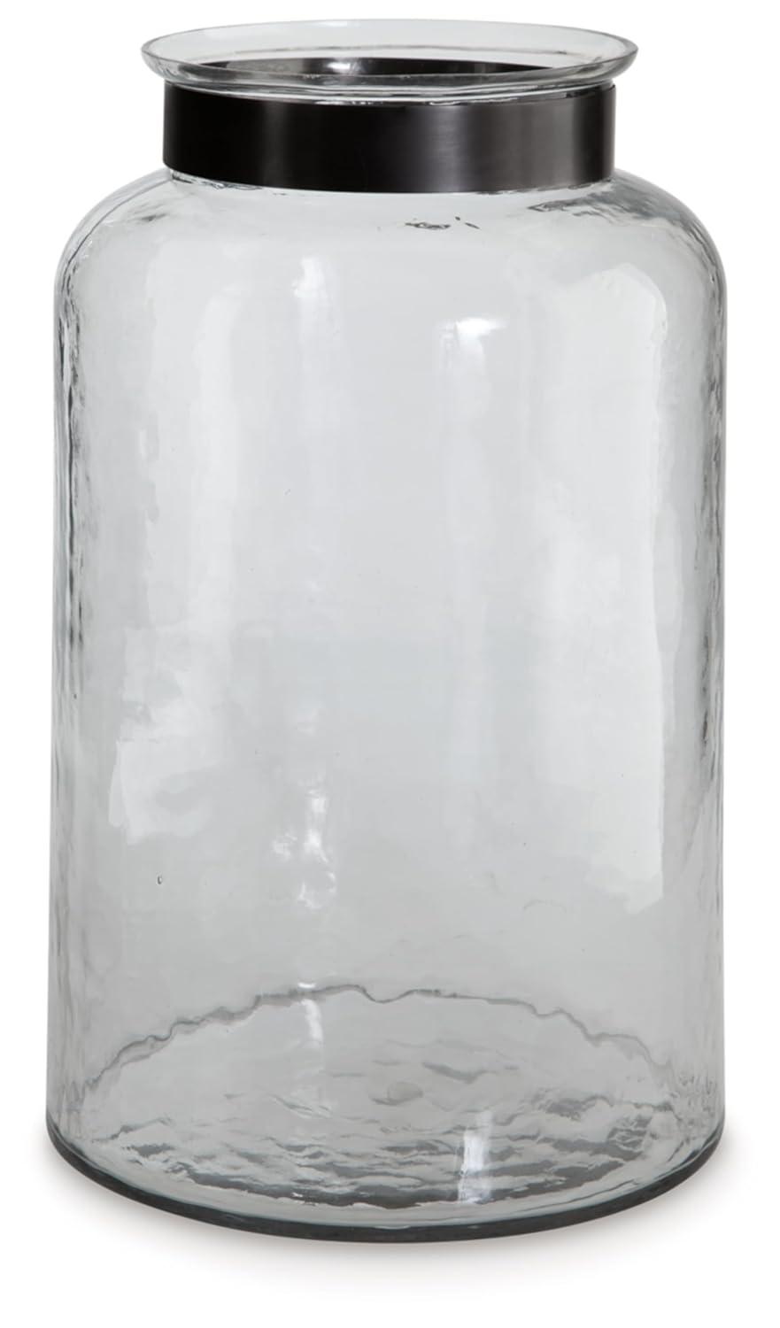 Signature Design by Ashley Casual Lukasvale Vase  Clear/Pewter Finish