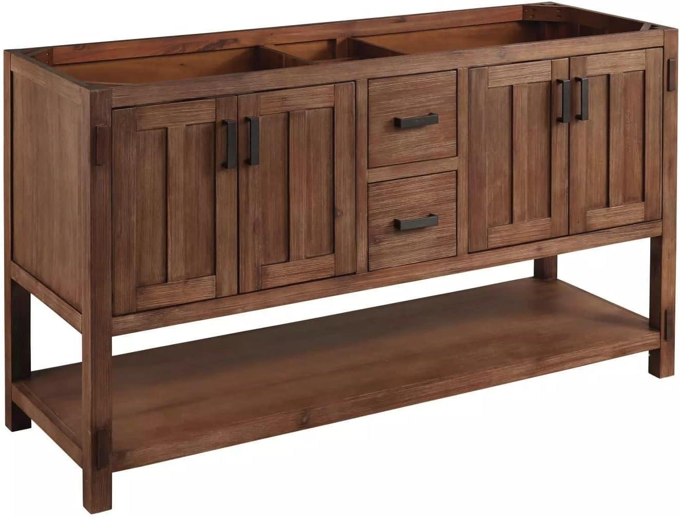 Signature Hardware 60" Morris Double Bathroom Vanity - Cabinet Only