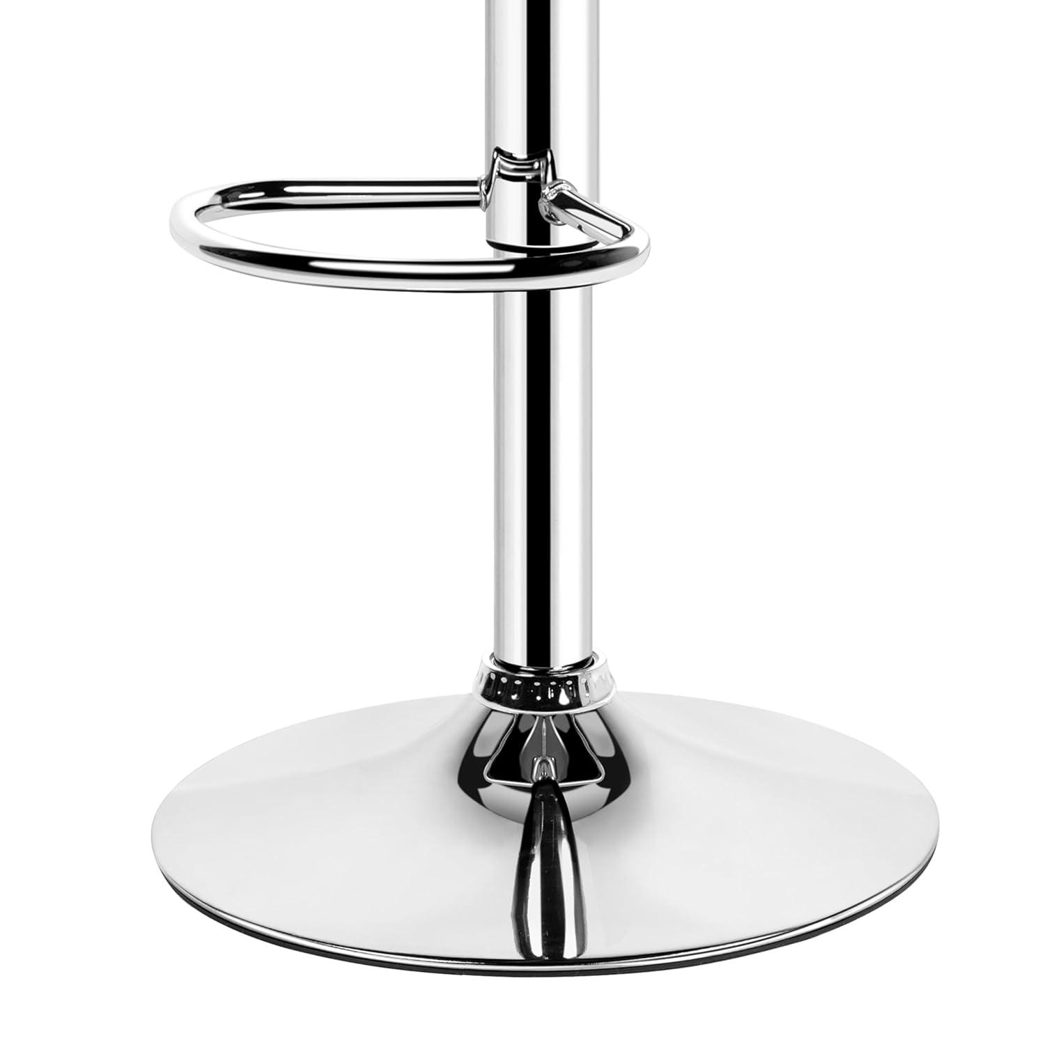 Costway Set of 2 Bar Stools PU Leather Adjustable Barstool Swivel Pub Chairs Black Full Back