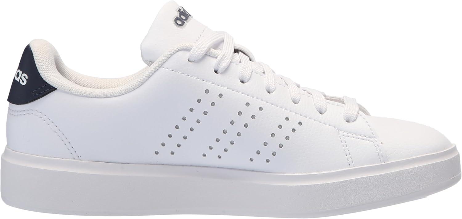 Women's White Lace-Up Mesh Rubber Casual Sneakers