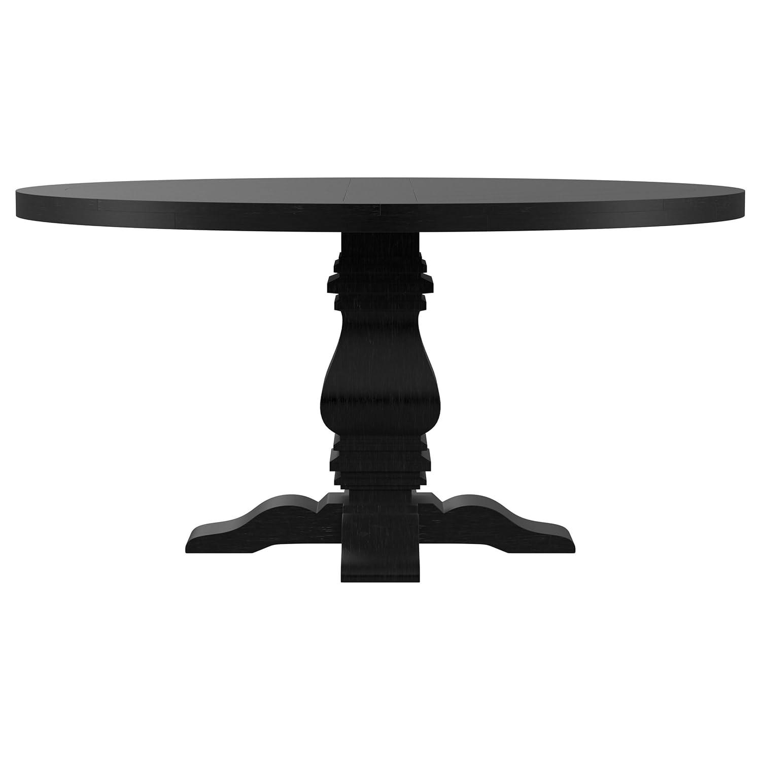 Coaster Florence Wood Round 60-inch Pedestal Base Dining Table Black