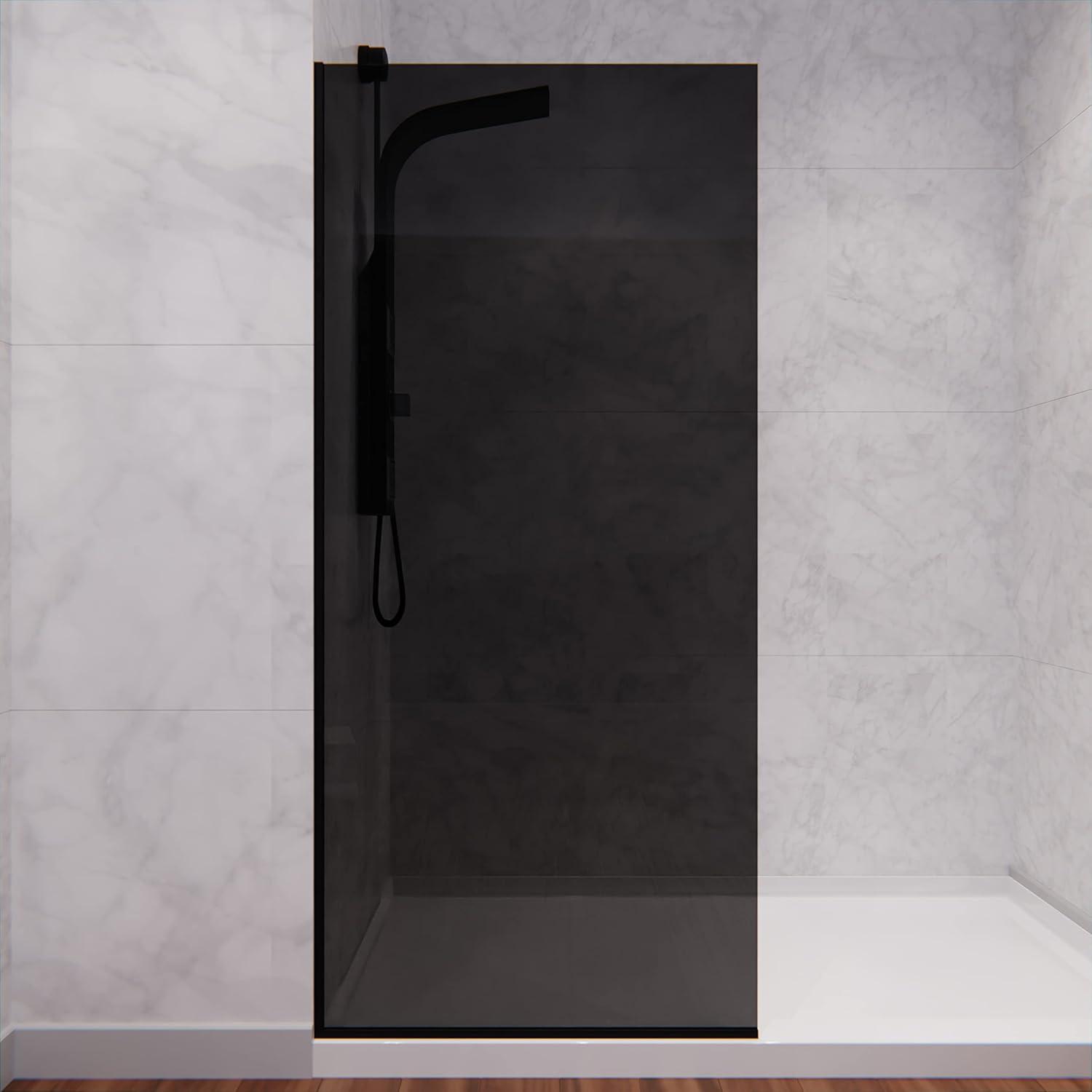 Veil Series 34” W x 74” H Frameless Glass Fixed Shower Screen Shower Door